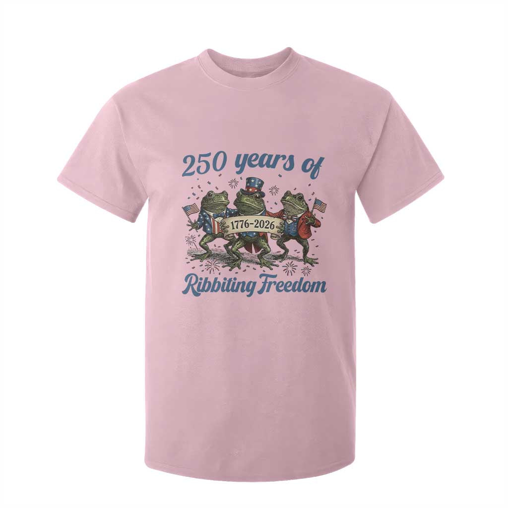 Funny Frog 250 Years Of Ribbiting Freedom T Shirt For Kid TS12 Light Pink Print Your Wear