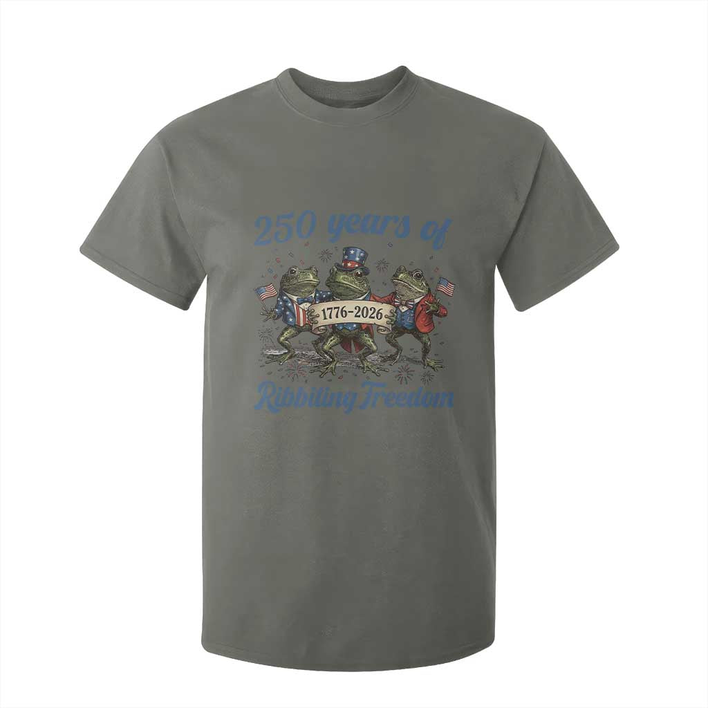 Funny Frog 250 Years Of Ribbiting Freedom T Shirt For Kid TS12 Military Green Print Your Wear