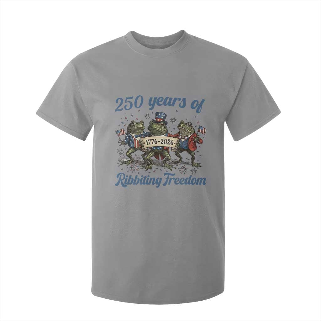 Funny Frog 250 Years Of Ribbiting Freedom T Shirt For Kid TS12 Sport Gray Print Your Wear