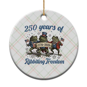 Funny Frog 250 Years Of Ribbiting Freedom Ceramic Ornament TS12 1pc Christmas Plaid Print Your Wear