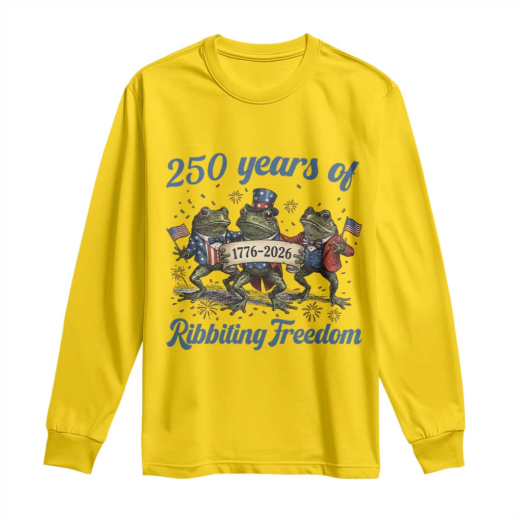 Funny Frog 250 Years Of Ribbiting Freedom Long Sleeve Shirt TS12 Daisy Print Your Wear