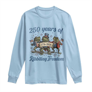 Funny Frog 250 Years Of Ribbiting Freedom Long Sleeve Shirt TS12 Light Blue Print Your Wear