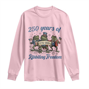 Funny Frog 250 Years Of Ribbiting Freedom Long Sleeve Shirt TS12 Light Pink Print Your Wear