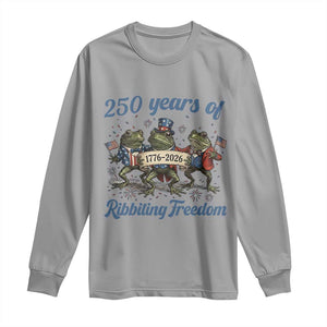 Funny Frog 250 Years Of Ribbiting Freedom Long Sleeve Shirt TS12 Sport Gray Print Your Wear