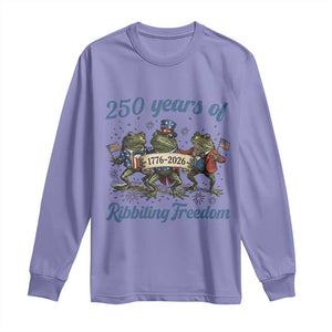 Funny Frog 250 Years Of Ribbiting Freedom Long Sleeve Shirt TS12 Violet Print Your Wear