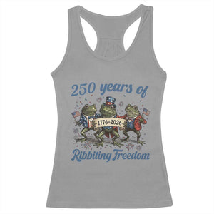 Funny Frog 250 Years Of Ribbiting Freedom Racerback Tank Top TS12 Sport Gray Print Your Wear