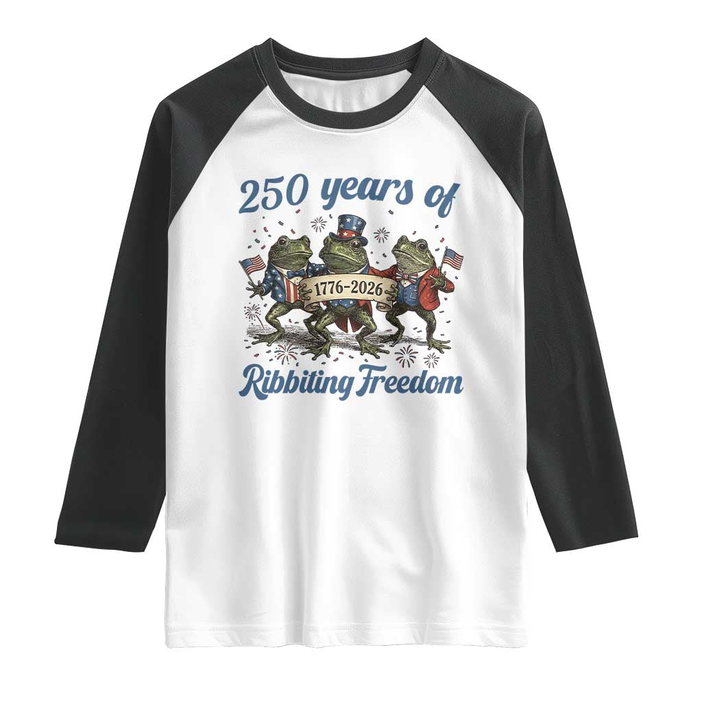 Funny Frog 250 Years Of Ribbiting Freedom Raglan Shirt TS12 White Black Print Your Wear