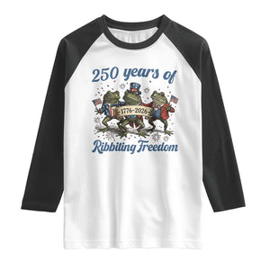 Funny Frog 250 Years Of Ribbiting Freedom Raglan Shirt TS12 White Black Print Your Wear