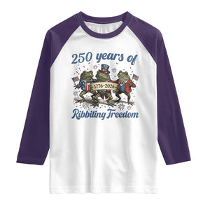 Funny Frog 250 Years Of Ribbiting Freedom Raglan Shirt TS12 White Purple Print Your Wear