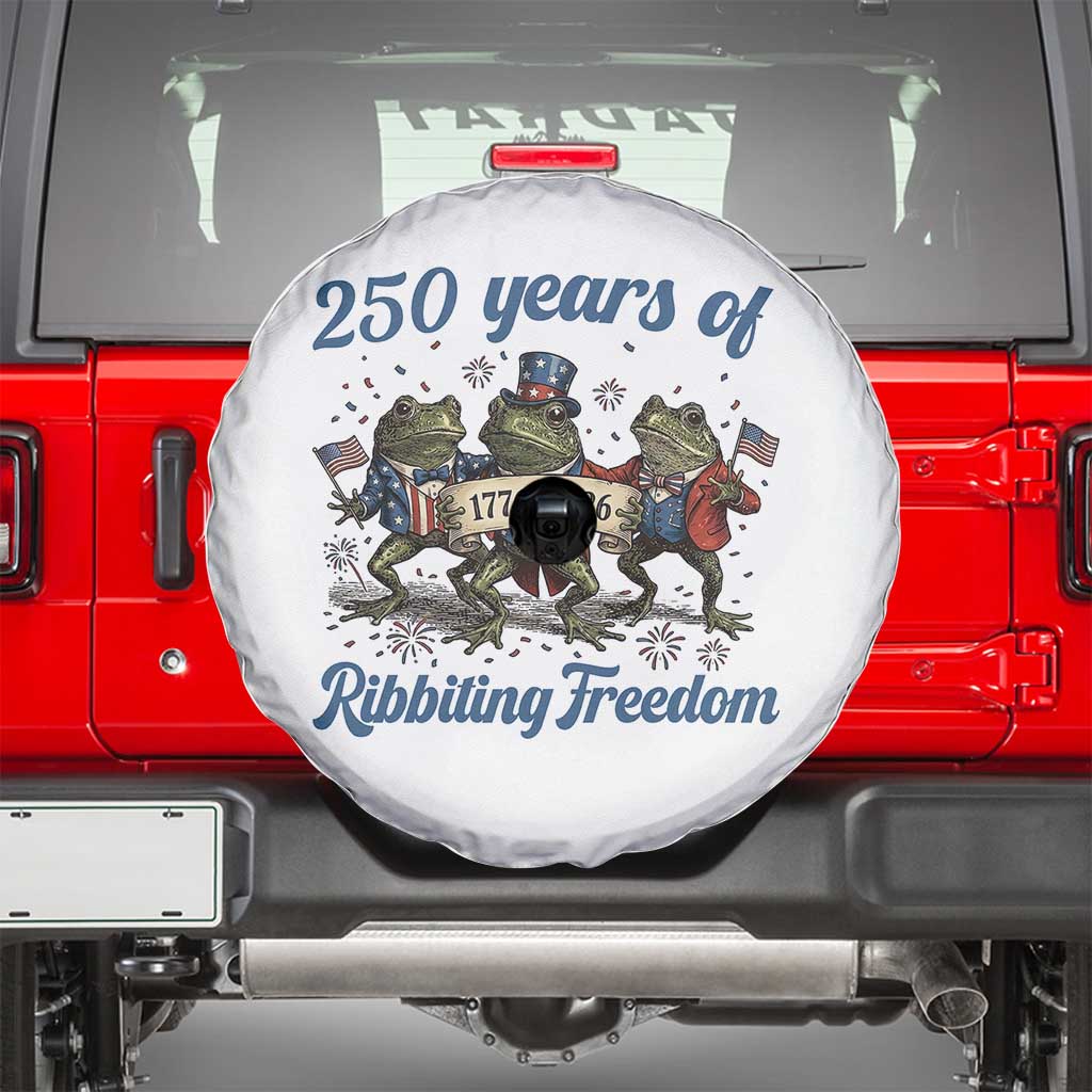 Funny Frog 250 Years Of Ribbiting Freedom Spare Tire Cover TS12 White Print Your Wear