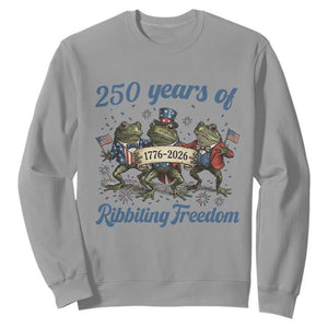 Funny Frog 250 Years Of Ribbiting Freedom Sweatshirt TS12 Sport Gray Print Your Wear