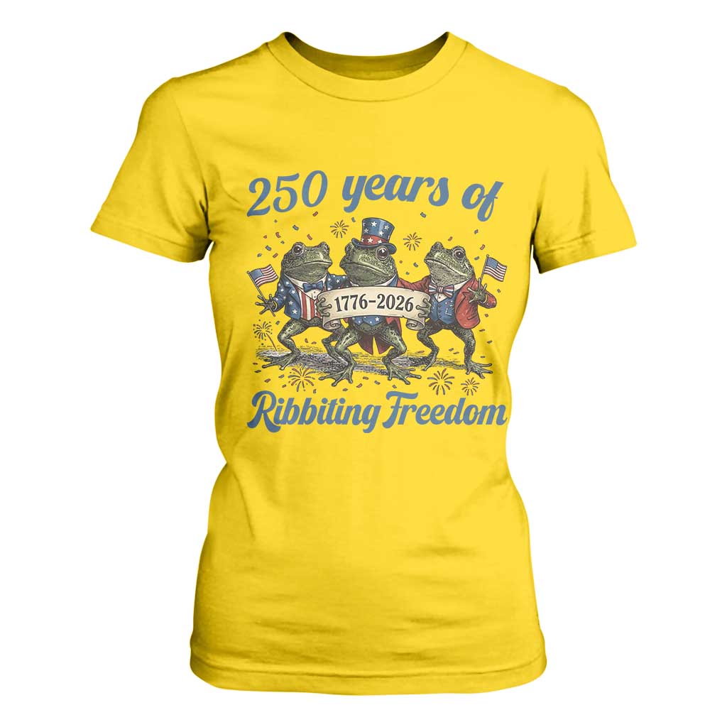 Funny Frog 250 Years Of Ribbiting Freedom T Shirt For Women TS12 Daisy Print Your Wear