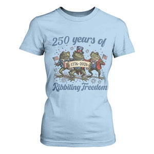 Funny Frog 250 Years Of Ribbiting Freedom T Shirt For Women TS12 Light Blue Print Your Wear