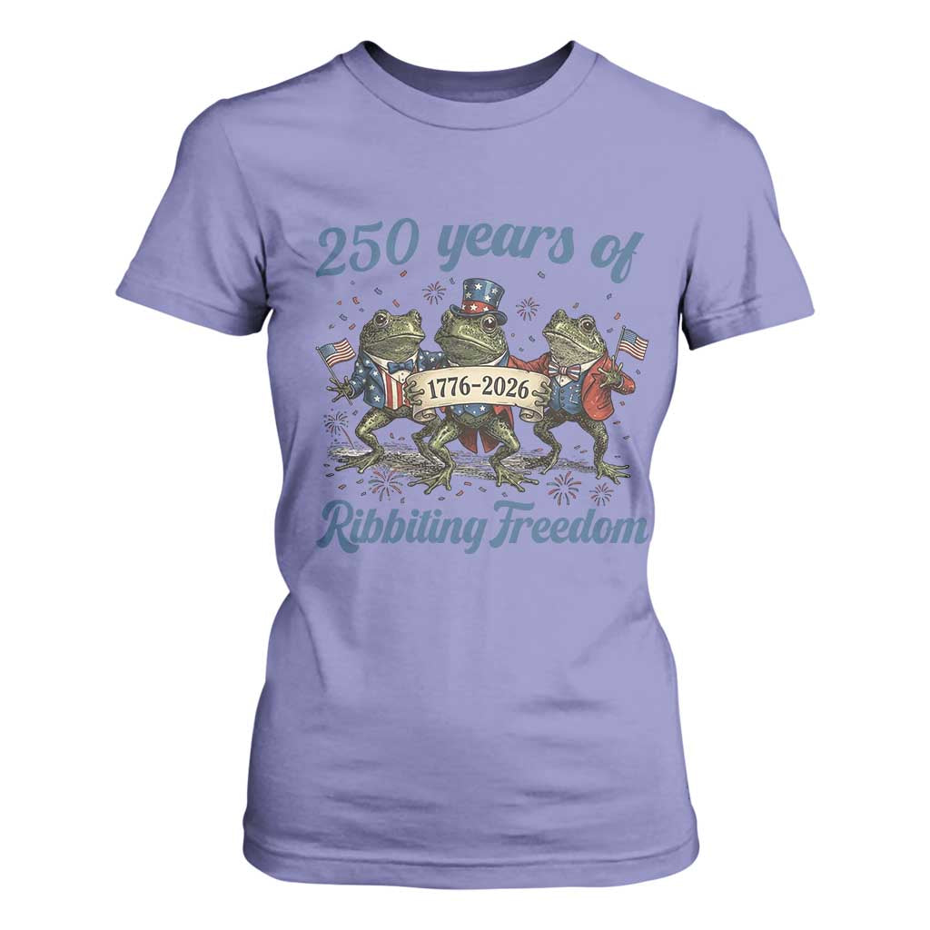 Funny Frog 250 Years Of Ribbiting Freedom T Shirt For Women TS12 Violet Print Your Wear