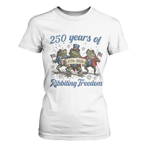 Funny Frog 250 Years Of Ribbiting Freedom T Shirt For Women TS12 White Print Your Wear