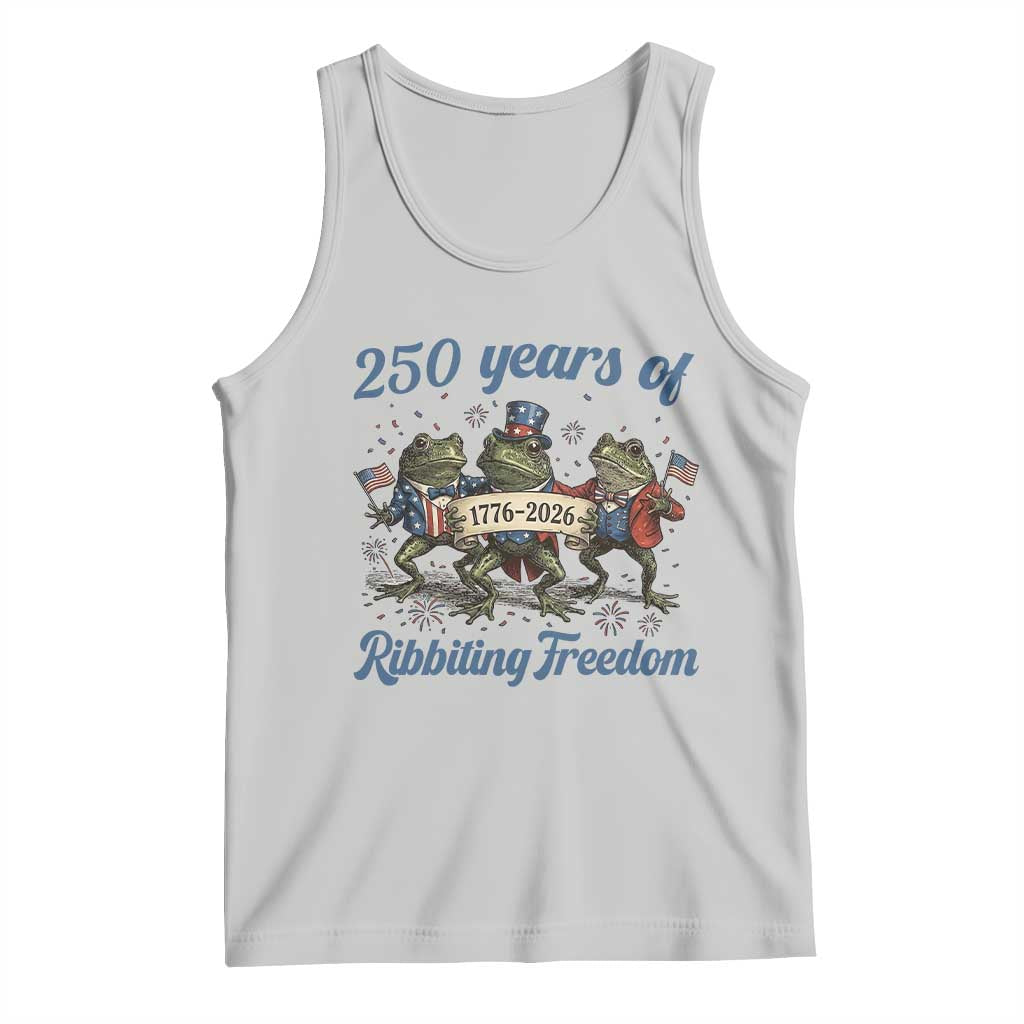 Funny Frog 250 Years Of Ribbiting Freedom Tank Top TS12 Ash Print Your Wear