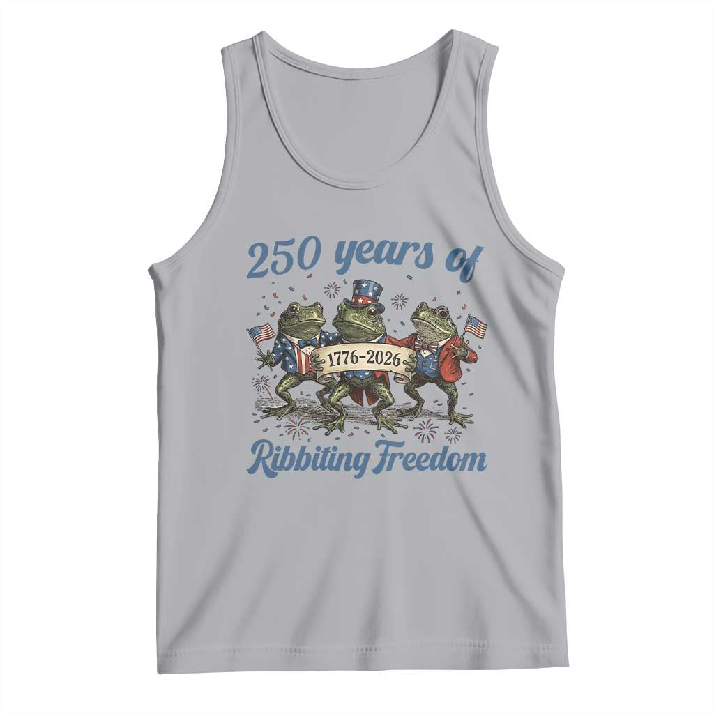 Funny Frog 250 Years Of Ribbiting Freedom Tank Top TS12 Athletic Heather Print Your Wear