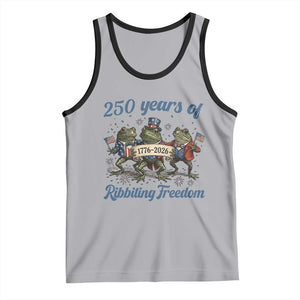Funny Frog 250 Years Of Ribbiting Freedom Tank Top TS12 Athletic Heather Black Print Your Wear