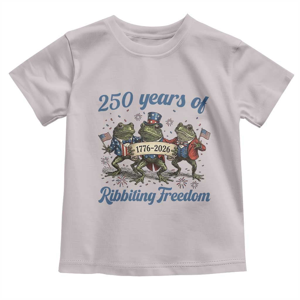 Funny Frog 250 Years Of Ribbiting Freedom Toddler T Shirt TS12 Ice Gray Print Your Wear