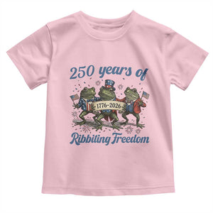 Funny Frog 250 Years Of Ribbiting Freedom Toddler T Shirt TS12 Light Pink Print Your Wear
