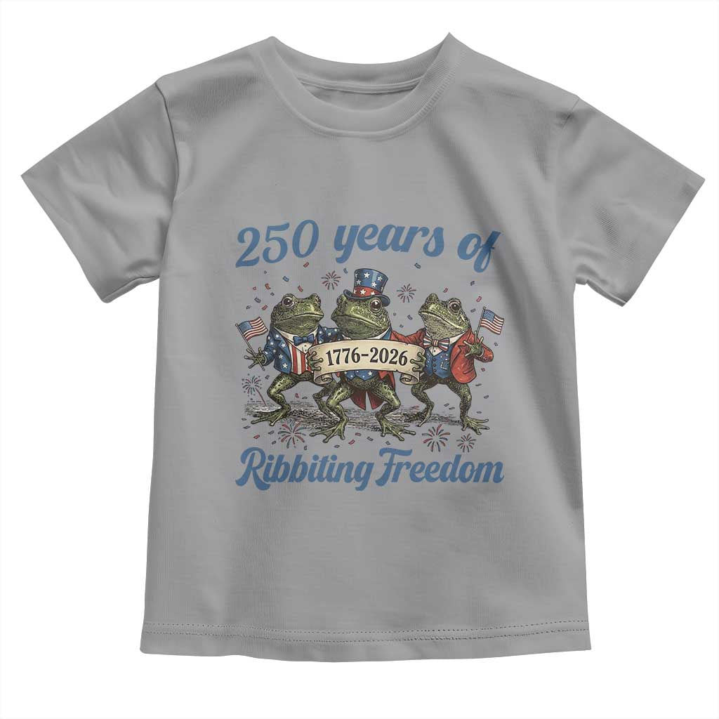 Funny Frog 250 Years Of Ribbiting Freedom Toddler T Shirt TS12 Sport Gray Print Your Wear