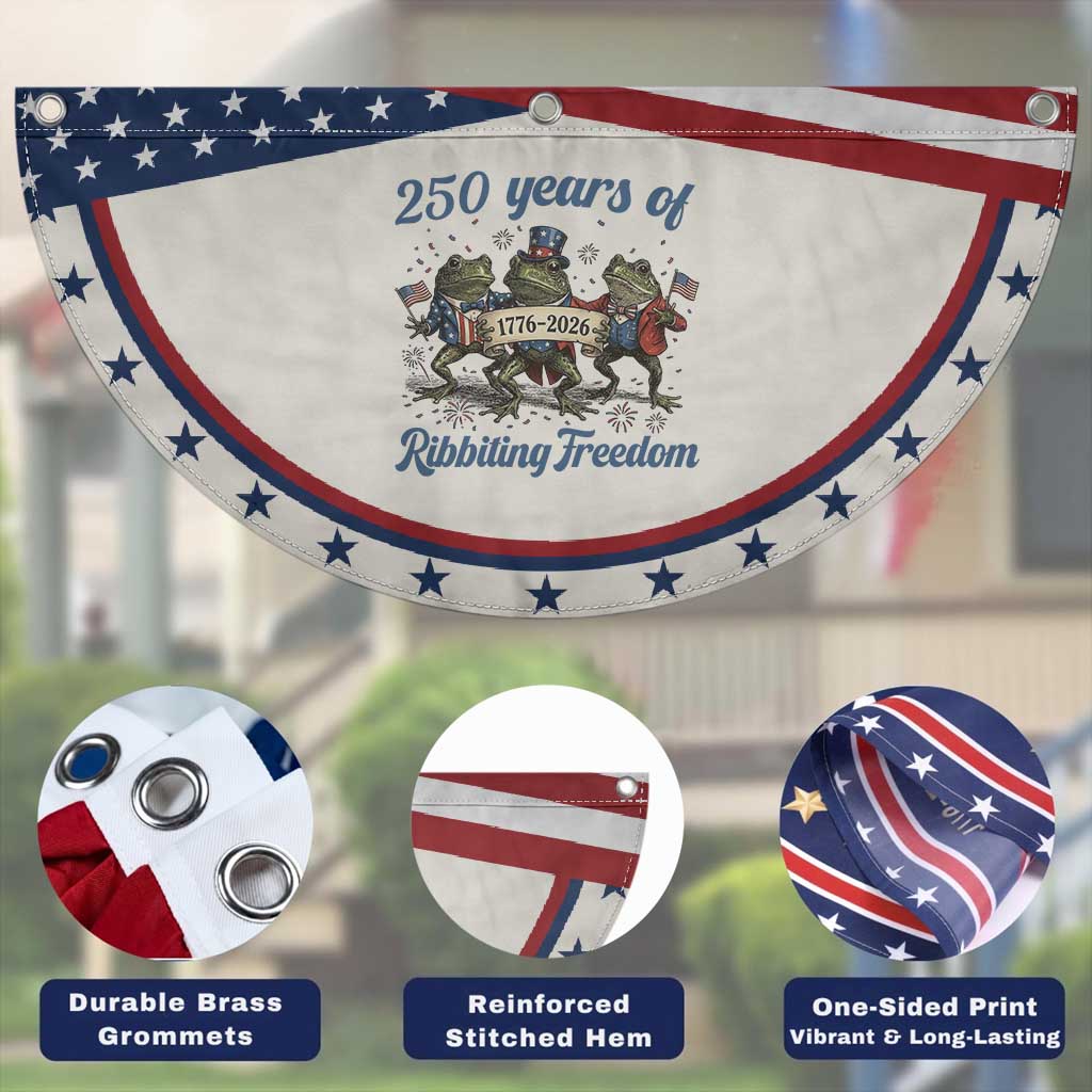 Funny Frog 250 Years Of Ribbiting Freedom Patriotic Fan Flag