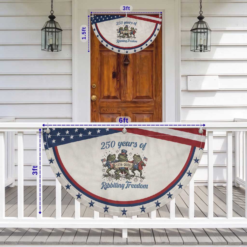 Funny Frog 250 Years Of Ribbiting Freedom Patriotic Fan Flag