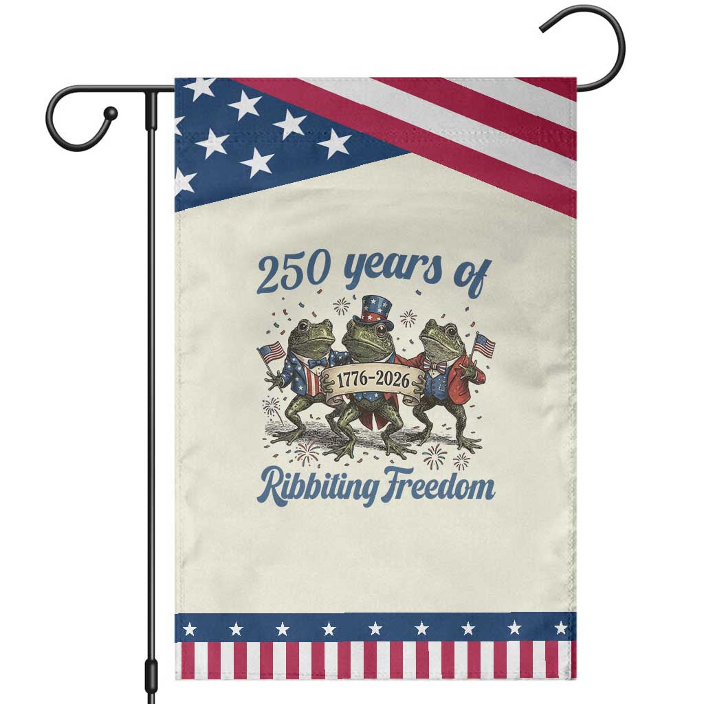 Funny Frog 250 Years Of Ribbiting Freedom Garden Flag TS12 Modern Beige Blue Print Your Wear