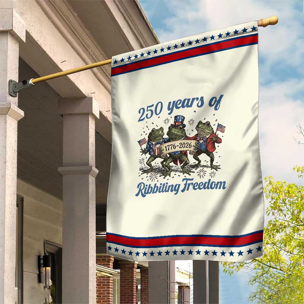Funny Frog 250 Years Of Ribbiting Freedom Garden Flag TS12 Modern Beige Red Print Your Wear