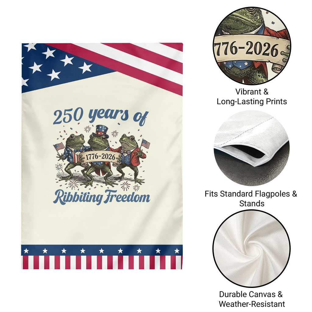 Funny Frog 250 Years Of Ribbiting Freedom Garden Flag TS12 Print Your Wear