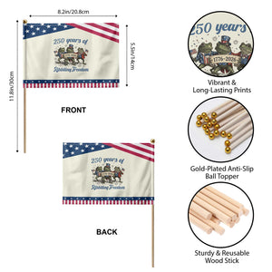 Funny Frog 250 Years Of Ribbiting Freedom Patriotic Handheld Flag TS12 Print Your Wear