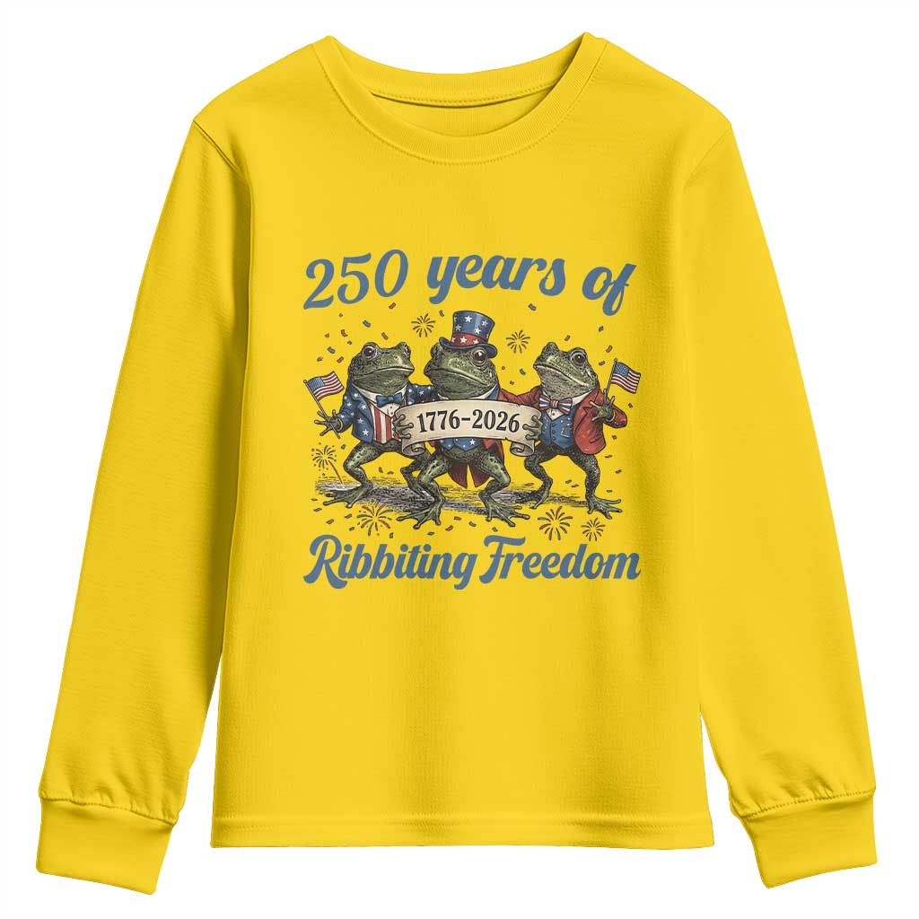 Funny Frog 250 Years Of Ribbiting Freedom Youth Sweatshirt TS12 Daisy Print Your Wear