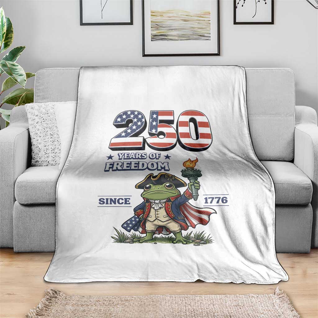 Patriotic Frog Raising The Torch Throw Blanket 250 Years Of Freedom TS12 Print Your Wear