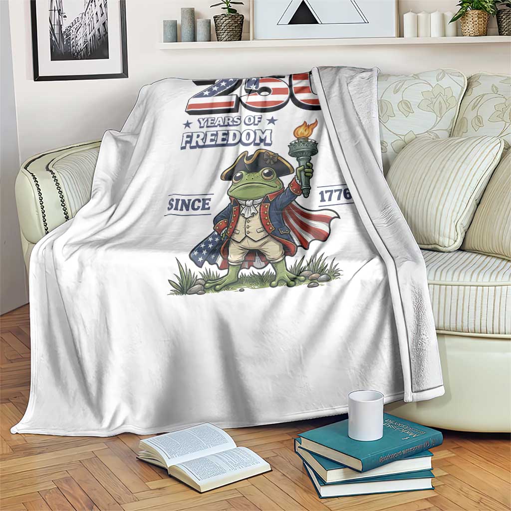 Patriotic Frog Raising The Torch Throw Blanket 250 Years Of Freedom TS12 Print Your Wear