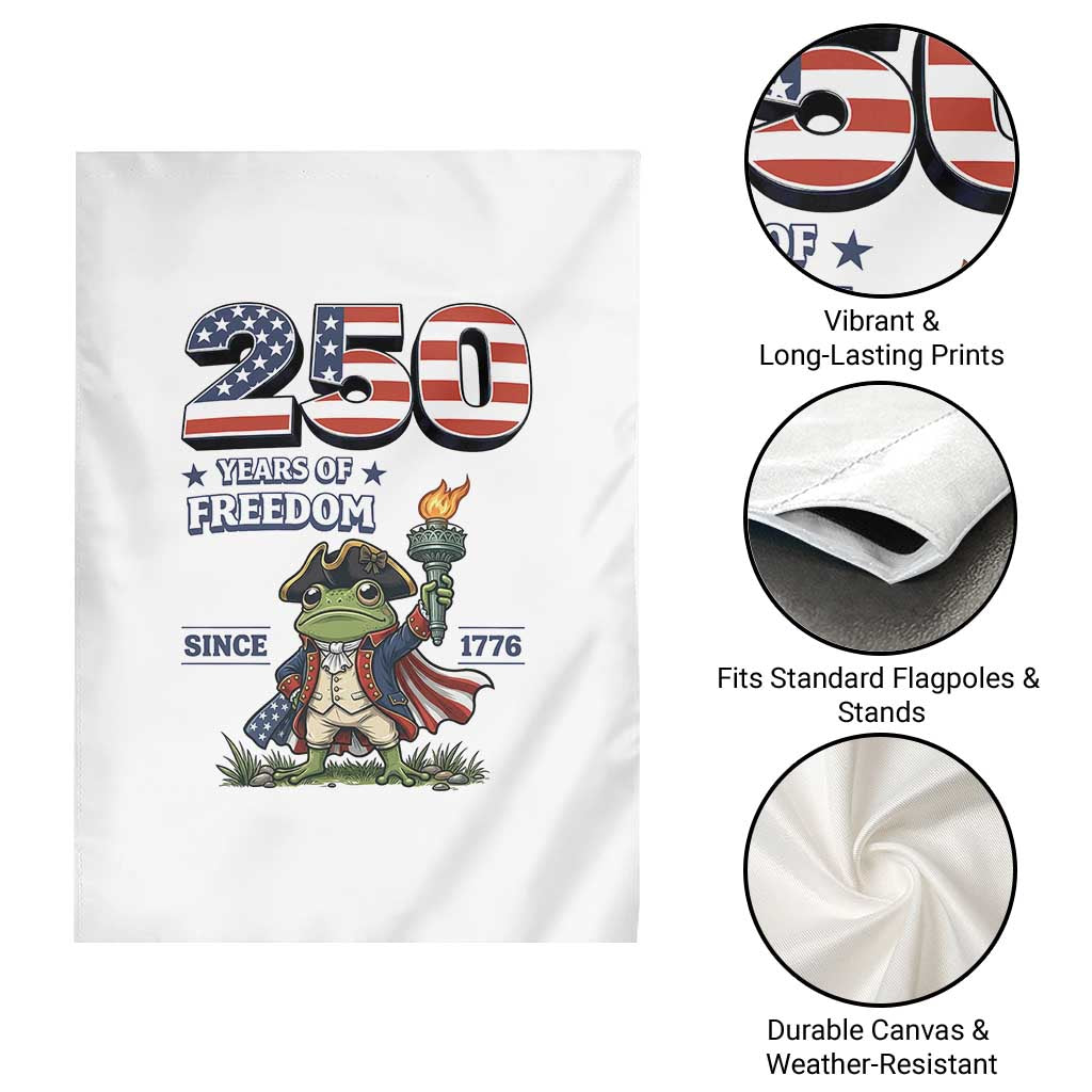 Patriotic Frog Raising The Torch Garden Flag 250 Years Of Freedom TS12 Print Your Wear
