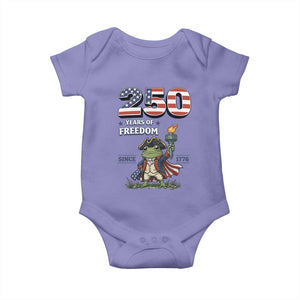 Patriotic Frog Raising The Torch Baby Onesie 250 Years Of Freedom TS12 Violet Print Your Wear