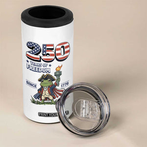 Patriotic Frog Raising The Torch 4 in 1 Can Cooler Tumbler 250 Years Of Freedom TS12 Print Your Wear