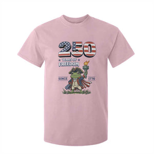 Patriotic Frog Raising The Torch T Shirt For Kid 250 Years Of Freedom TS12 Light Pink Print Your Wear