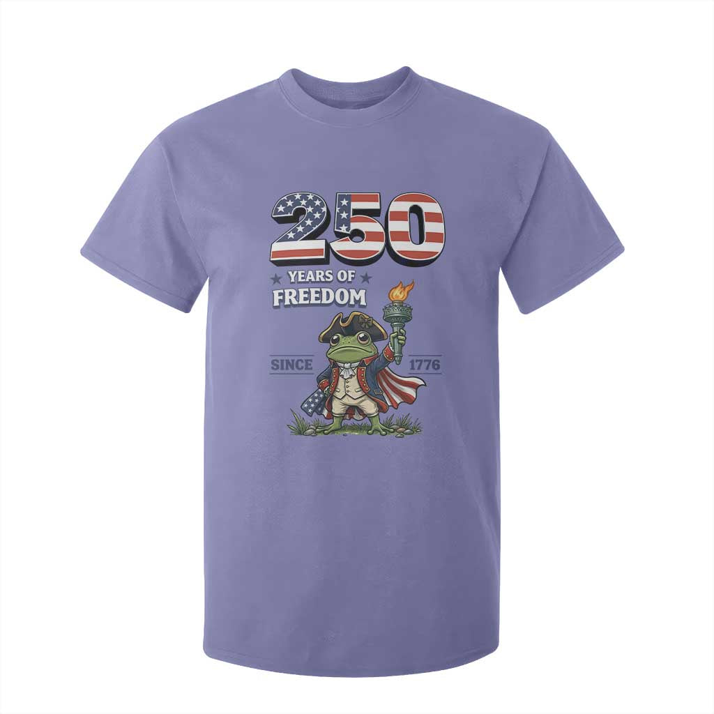 Patriotic Frog Raising The Torch T Shirt For Kid 250 Years Of Freedom TS12 Violet Print Your Wear