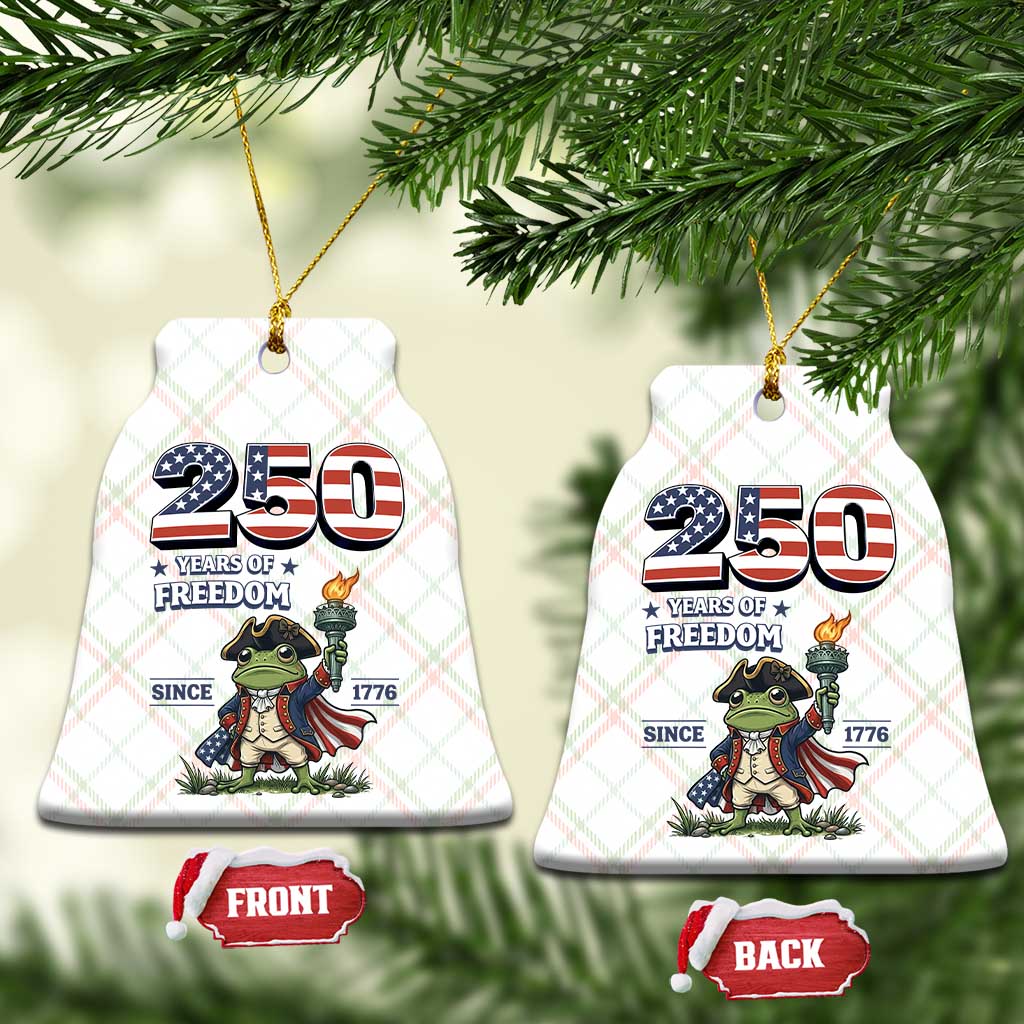 Patriotic Frog Raising The Torch Ceramic Ornament 250 Years Of Freedom TS12 Print Your Wear