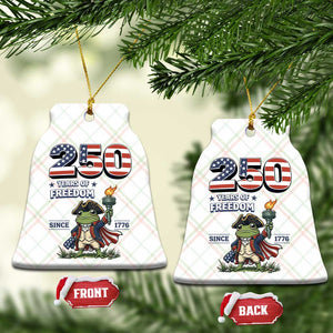 Patriotic Frog Raising The Torch Ceramic Ornament 250 Years Of Freedom TS12 Print Your Wear