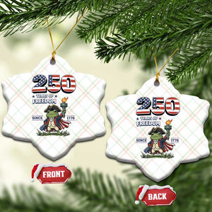 Patriotic Frog Raising The Torch Ceramic Ornament 250 Years Of Freedom TS12 Print Your Wear