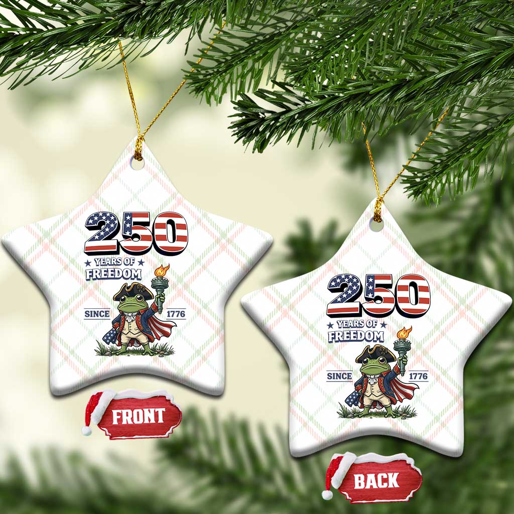 Patriotic Frog Raising The Torch Ceramic Ornament 250 Years Of Freedom TS12 Print Your Wear