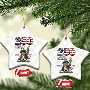 Patriotic Frog Raising The Torch Ceramic Ornament 250 Years Of Freedom TS12 Print Your Wear
