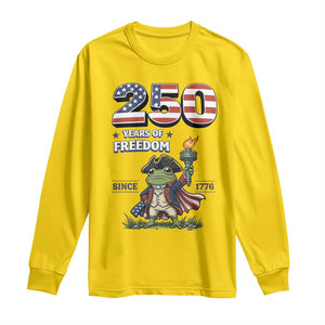 Patriotic Frog Raising The Torch Long Sleeve Shirt 250 Years Of Freedom TS12 Daisy Print Your Wear