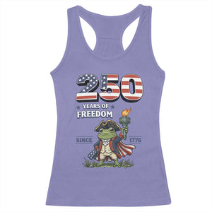 Patriotic Frog Raising The Torch Racerback Tank Top 250 Years Of Freedom TS12 Violet Print Your Wear