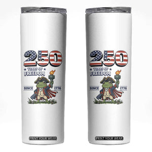 Patriotic Frog Raising The Torch Skinny Tumbler 250 Years Of Freedom TS12 White Print Your Wear