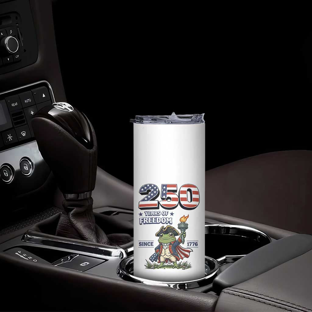 Patriotic Frog Raising The Torch Skinny Tumbler 250 Years Of Freedom TS12 Print Your Wear