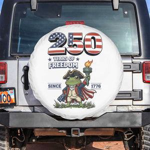 Patriotic Frog Raising The Torch Spare Tire Cover 250 Years Of Freedom TS12 No hole White Print Your Wear