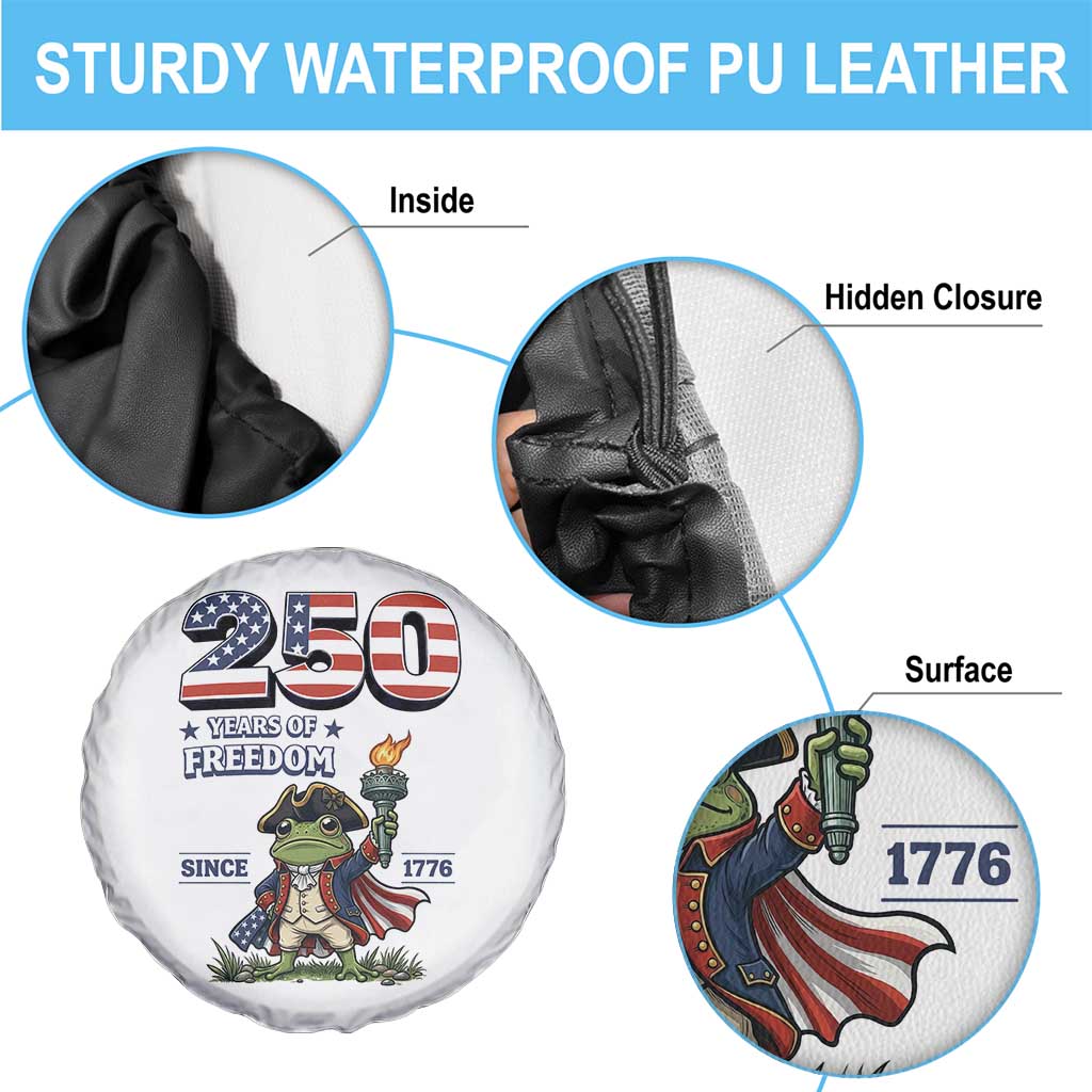 Patriotic Frog Raising The Torch Spare Tire Cover 250 Years Of Freedom TS12 Print Your Wear